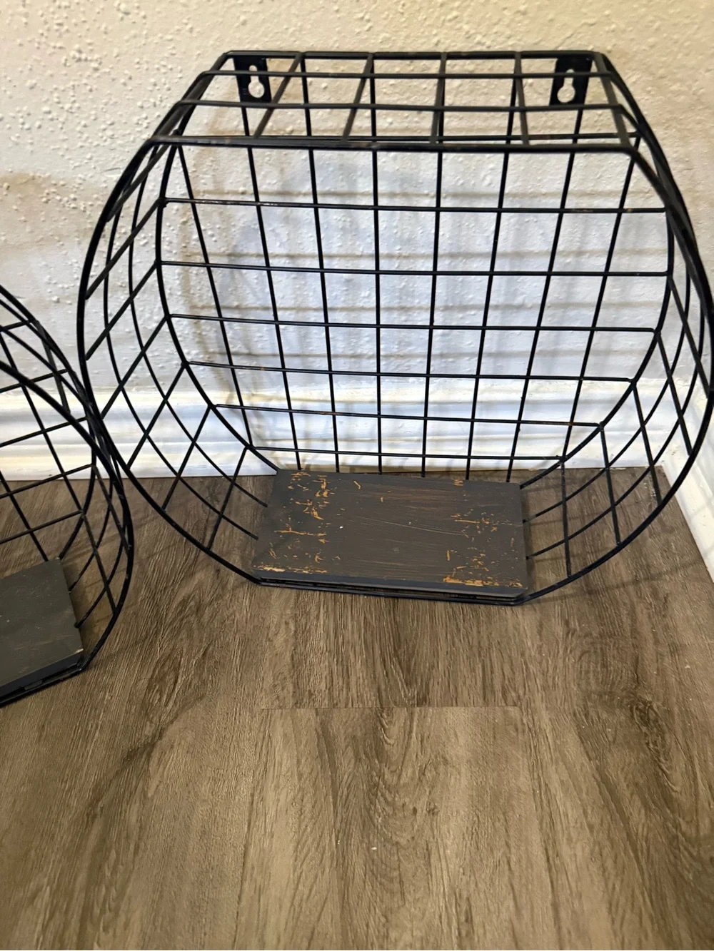 Black Wire Wall Basket Shelf - Home Accents